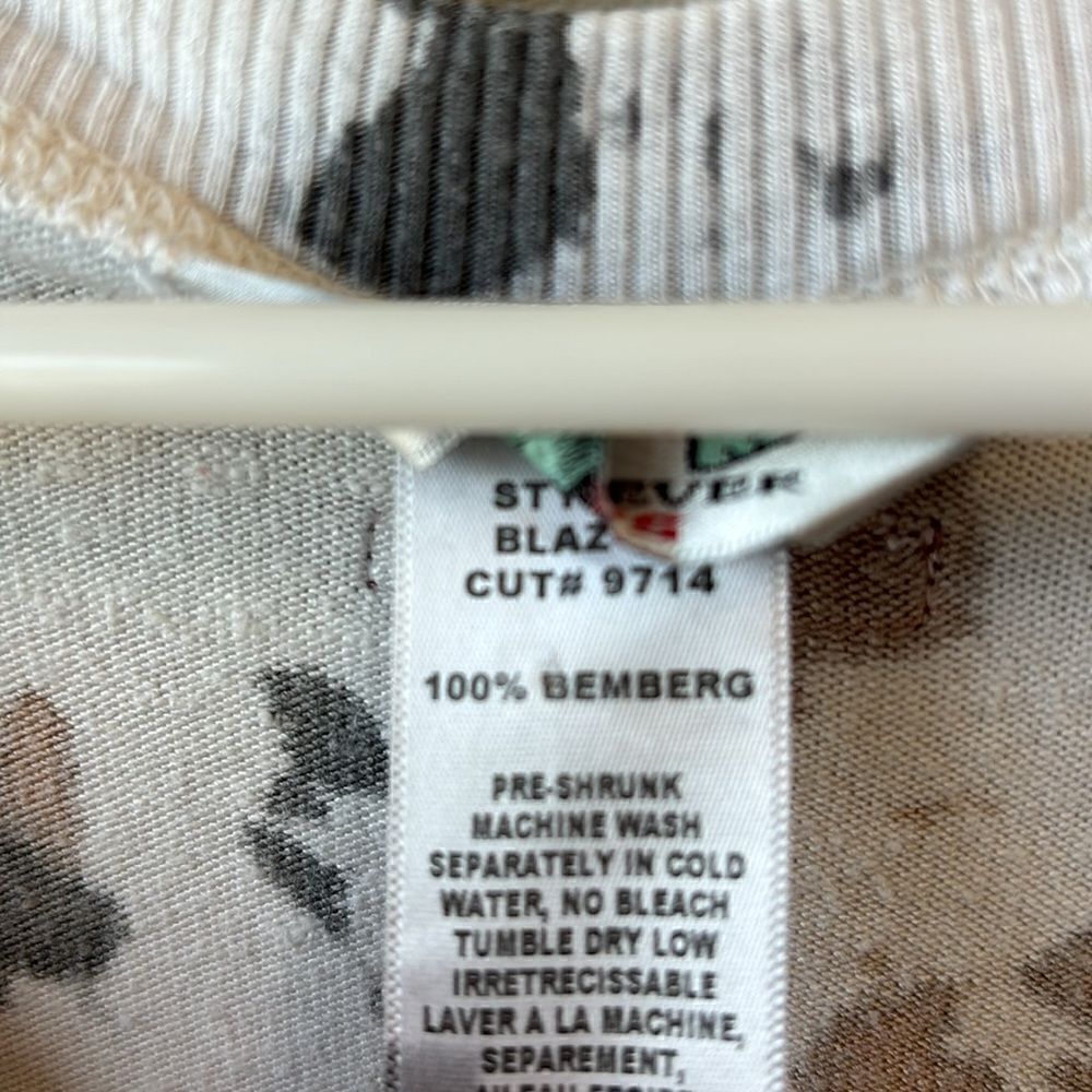Hard Tail pullover tunic cream tie dye XS brown and grey vneck - Picture 4 of 7